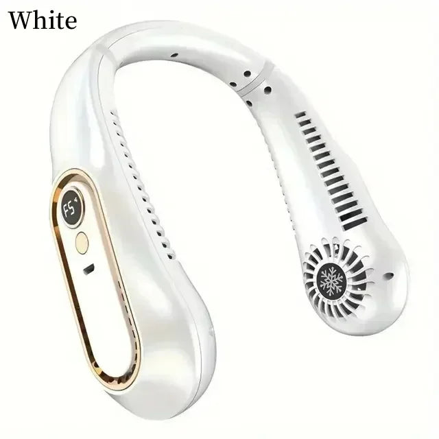 Ventilador de Cuello Ultra-Silencioso con Pantalla Digital - 5 Velocidades y Tecnología Sin Aspas