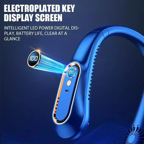Ventilador de Cuello Ultra-Silencioso con Pantalla Digital - 5 Velocidades y Tecnología Sin Aspas